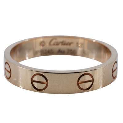 卡地亞 CARTIER Love 戒指 小型款 B4085252 18KRG LOVE戒指#52 原廠盒子2/保證卡/購買證明影本