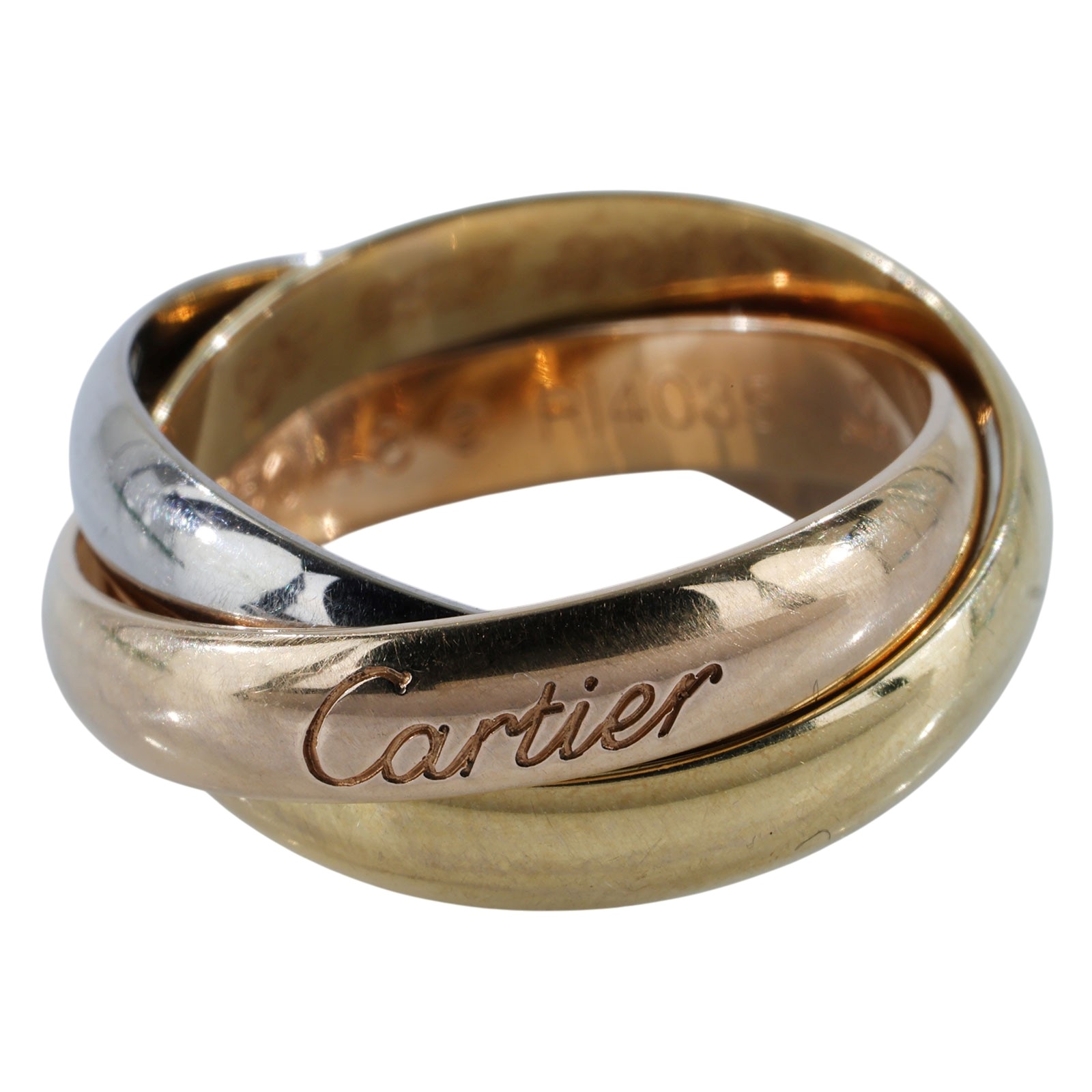 卡地亞 CARTIER Trinity 戒指 B4052748 TRINITY三環戒#48 原廠盒子2/保證卡/購買證明影本