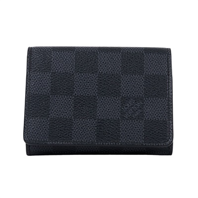 路易威登 LOUIS VUITTON Enveloppe Carte De Visite 卡片套 N63338 晶片款 黑棋盤格卡夾 原廠盒子/防塵袋/購買證明