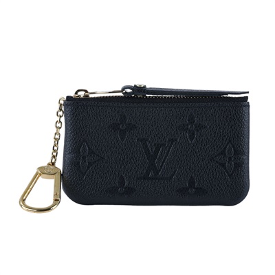 路易威登 LOUIS VUITTON 鑰匙零錢包 塗層帆布 壓花牛皮 黑色 M80879 黑壓紋鑰匙零錢包 原廠盒子/防塵袋