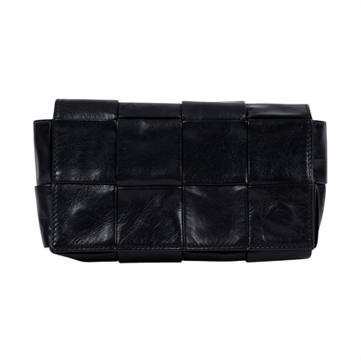 寶緹嘉 BOTTEGA VENETA Cassette 斜挎包 651053VCQ 晶片款 黑油蠟皮CASSETTE 4x2 背帶