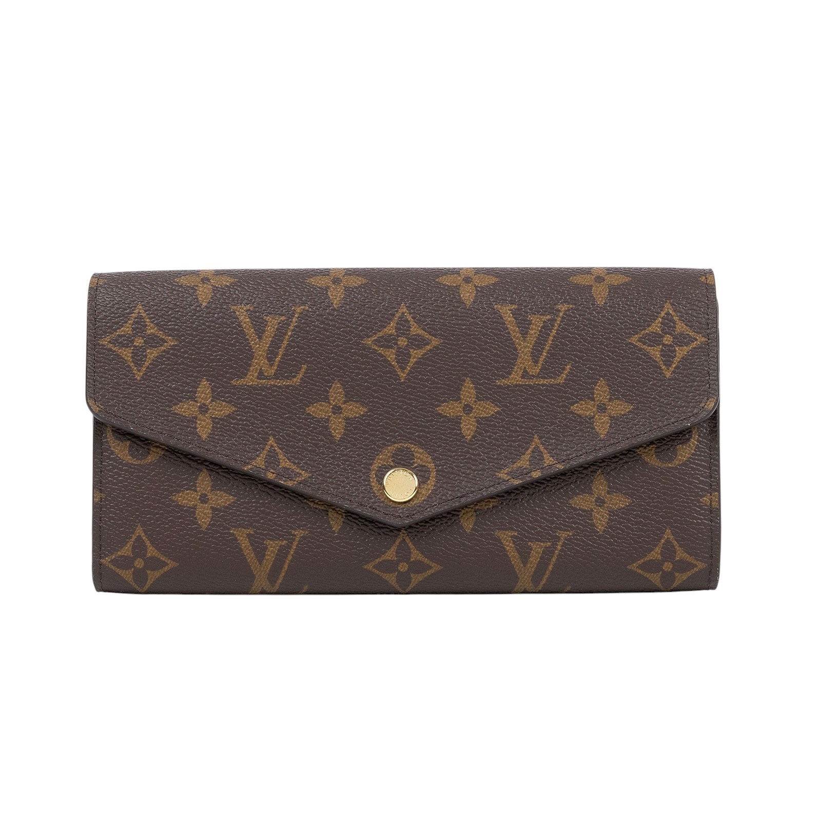 路易威登 LOUIS VUITTON Sarah 錢包 口蓋長夾 紫紅色 M62234 晶片款 原花酒紅Sarah信封長夾 原廠盒子/防塵袋