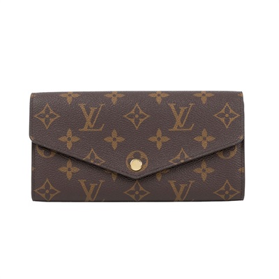 路易威登 LOUIS VUITTON Sarah 錢包 口蓋長夾 紫紅色 M62234 晶片款 原花酒紅Sarah信封長夾 原廠盒子/防塵袋