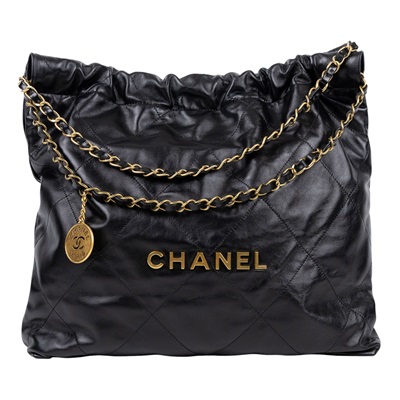 香奈兒 CHANEL 22 中型 束口包 AS3261 B08037 黑金22BAG 中號 防塵袋/內袋/購買證明