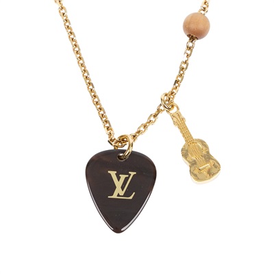 路易威登 LOUIS VUITTON LV Picks 項鍊 M01865 金色吉他造型項鍊 原廠盒子/防塵袋