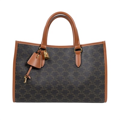 思琳 CELINE Cabas 手袋 197912BZJ 棕原花Horizo​​ntal Cabas托特 防塵袋/背帶/鎖組