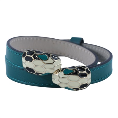 寶格麗 BVLGARI Serpenti Forever 手鍊 39997_S 綠蛇頭雙圈手環 原廠盒子/保證卡