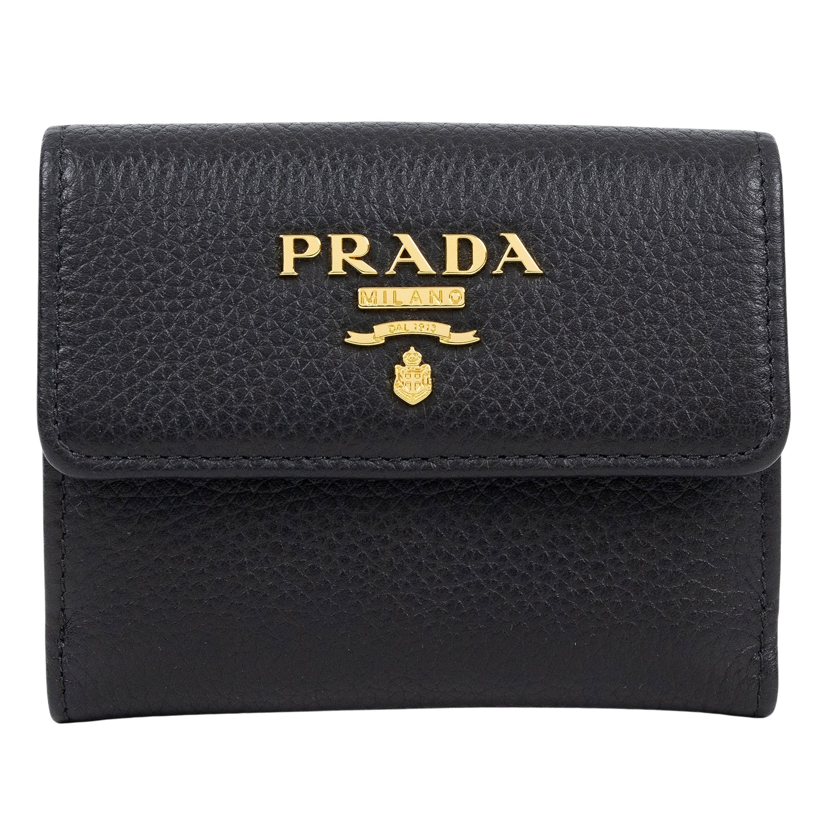 普拉達 PRADA  1MH350_2E3A 黑金零錢包 原廠盒子
