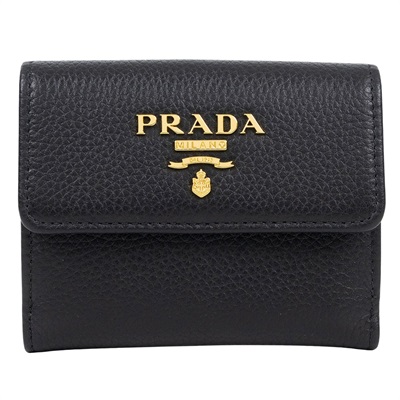 普拉達 PRADA  1MH350_2E3A 黑金零錢包 原廠盒子