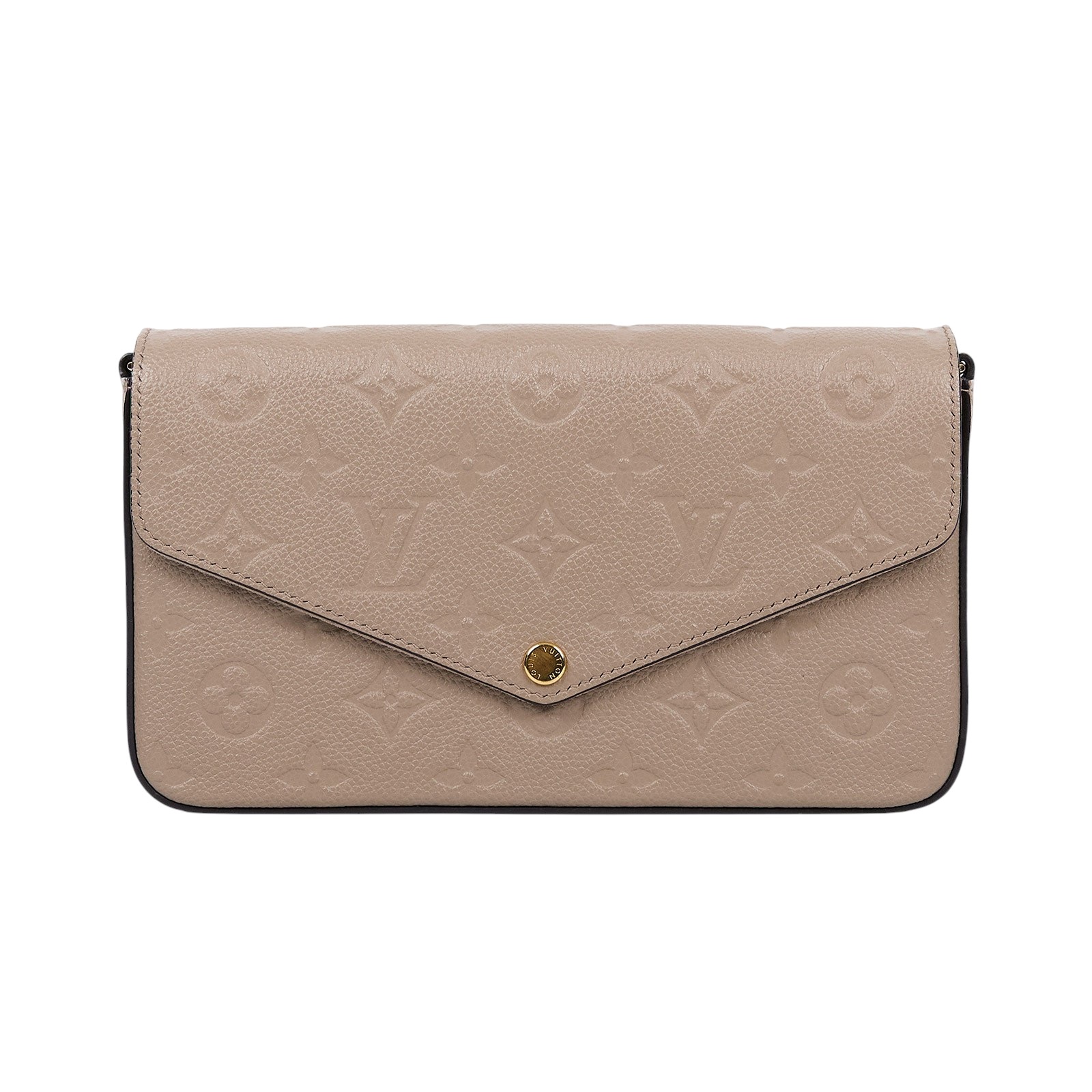 路易威登 LOUIS VUITTON Félicie Pochette 壓花皮格 WOC 翻蓋 斜背 鍊帶 肩背包 米色 M82609 晶片款  原廠盒子/防塵袋/背帶/內袋2