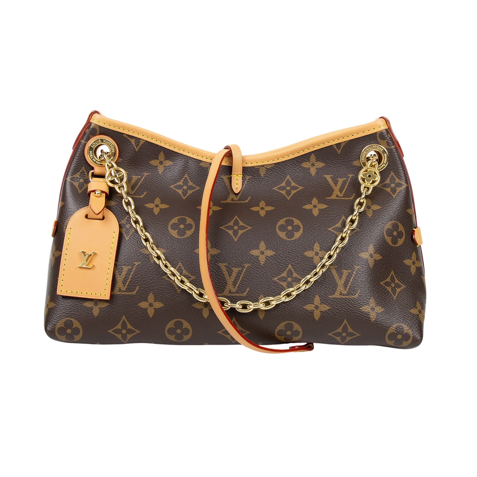 路易威登 LOUIS VUITTON Boulogne 牛角包 手提 斜肩背包 M45832 晶片款 原花CARRY ALL BB 背帶/吊牌