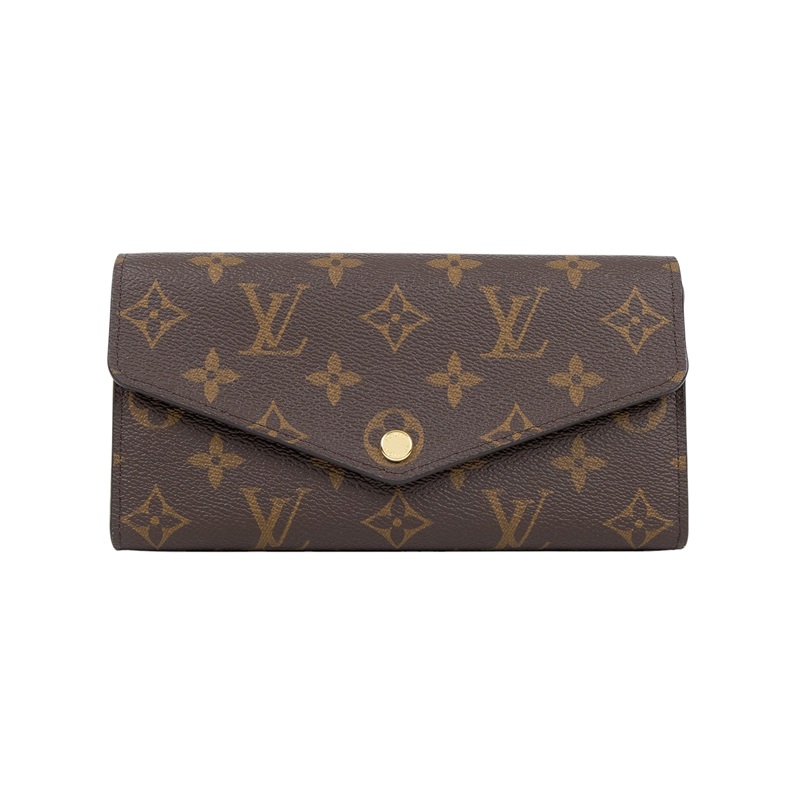 路易威登 LOUIS VUITTON Sarah 錢包 口蓋長夾 紫紅色 M62234 晶片款 原花內拼紅Sarah錢包 原廠盒子/防塵袋