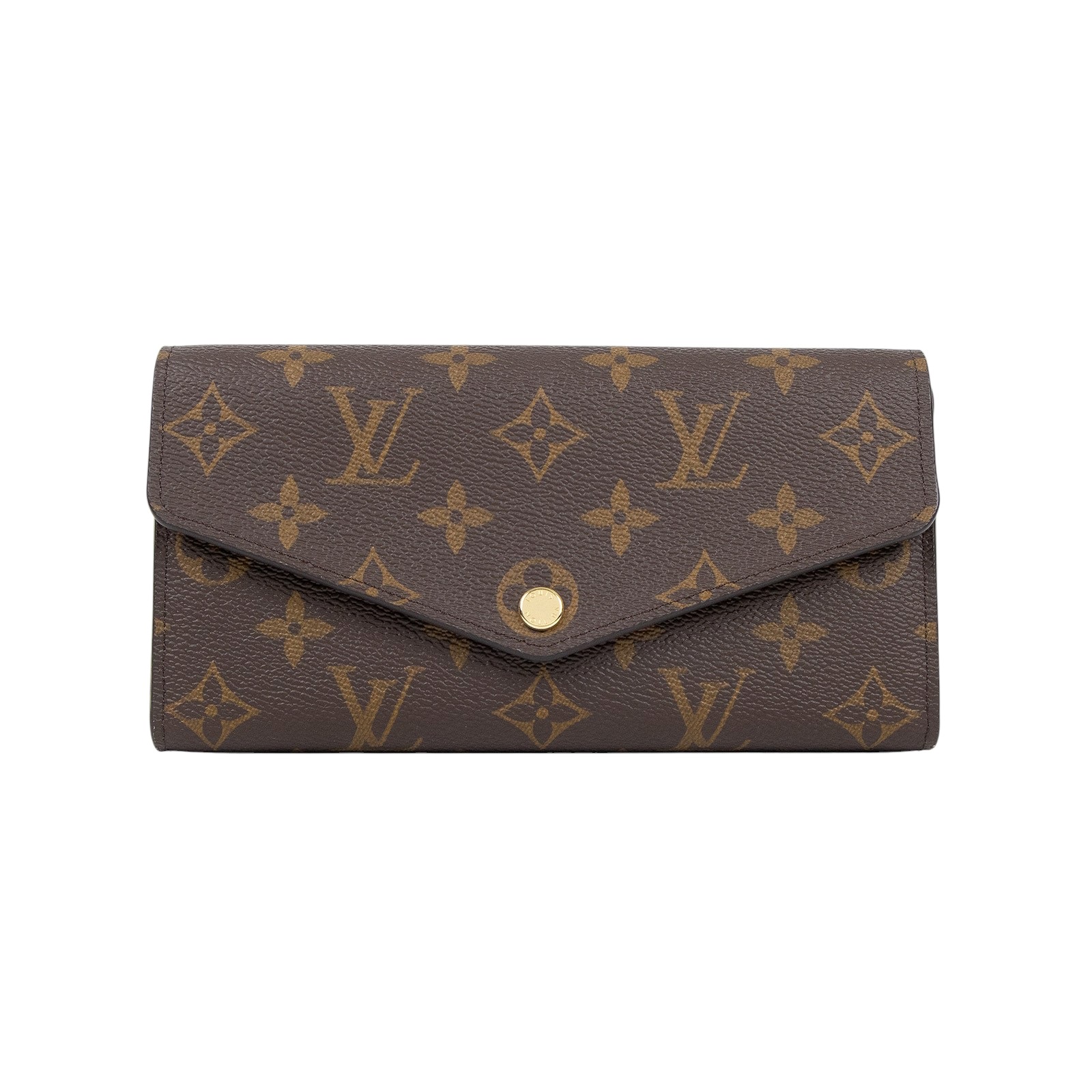 路易威登 LOUIS VUITTON Sarah 錢包 口蓋長夾 紫紅色 M62234 晶片款 原花內拼紅Sarah錢包 原廠盒子/防塵袋
