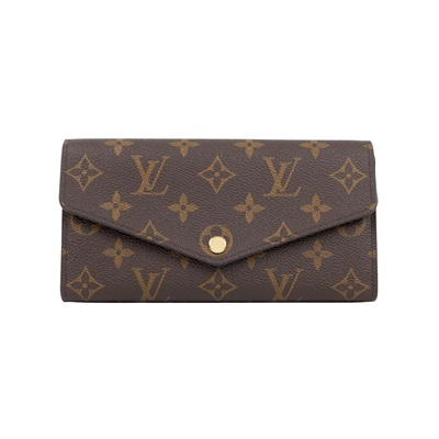 路易威登 LOUIS VUITTON Sarah 錢包 口蓋長夾 紫紅色 M62234 晶片款 原花內拼紅Sarah錢包 原廠盒子/防塵袋