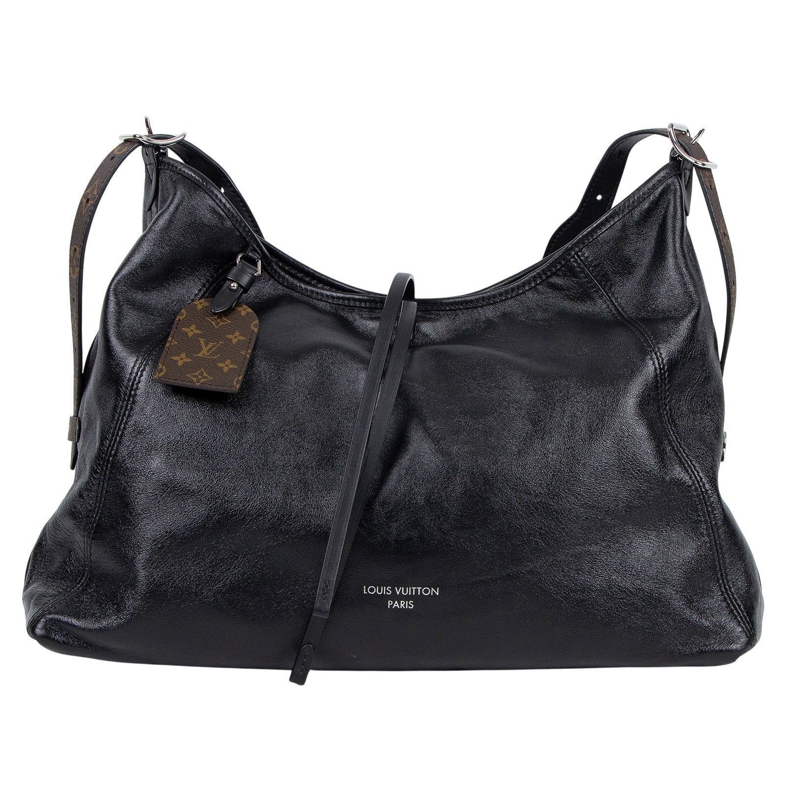 路易威登 LOUIS VUITTON CarryAll Vibe MM 手提 肩背包 黑色 M25143 晶片款  原廠盒子/防塵袋/背帶/內袋/發票/吊牌