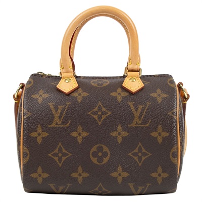 路易威登 LOUIS VUITTON Nano Speedy 經典帆布 手提 斜背 波士頓包 M61252 原花SPEEDY NANO 舊版 防塵袋