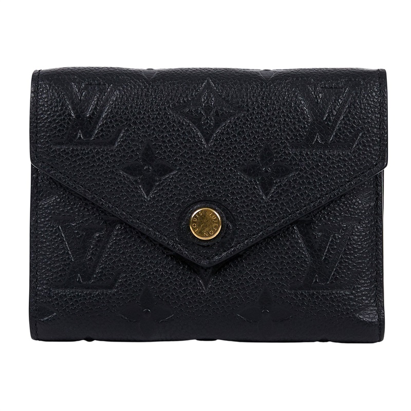 路易威登 LOUIS VUITTON Victorine 錢包 壓花牛皮 M64060 晶片款 黑原花壓紋Victorine三折短夾 原廠盒子/防塵袋/購買證明