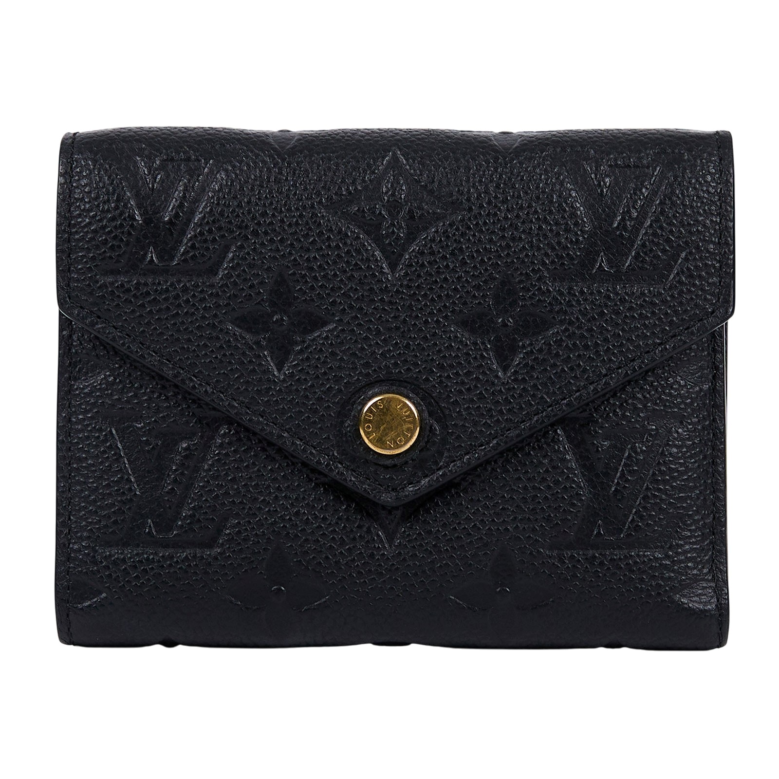 路易威登 LOUIS VUITTON Victorine 錢包 壓花牛皮 M64060 晶片款 黑原花壓紋Victorine三折短夾 原廠盒子/防塵袋/購買證明