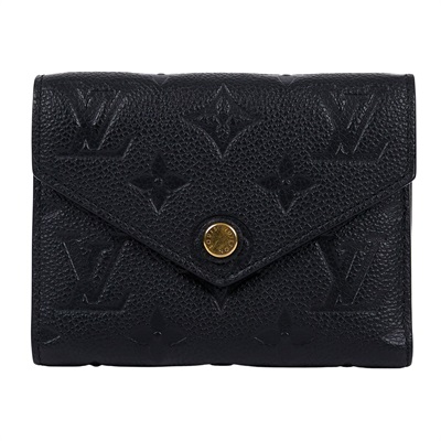 路易威登 LOUIS VUITTON Victorine 錢包 壓花牛皮 M64060 晶片款 黑原花壓紋Victorine三折短夾 原廠盒子/防塵袋/購買證明
