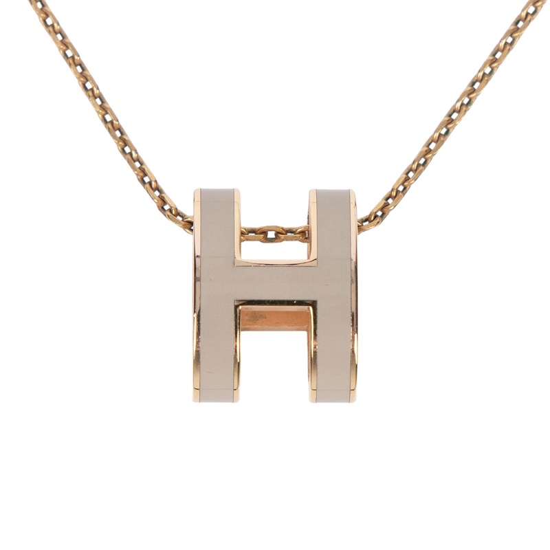 愛馬仕 Hermes Mini Pop H 墜飾 栗子色 H147992Fv55  栗子灰 POP H項鍊 原廠盒子