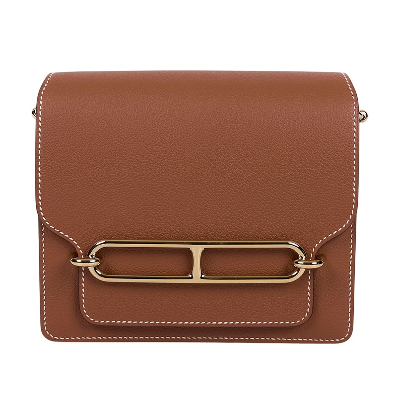 愛馬仕 Hermes Roulis 豬鼻子 斜背包 18 Mini RO18 B HA 801 FA B刻金棕金 ROULIS MINI 原廠盒子/防塵袋2