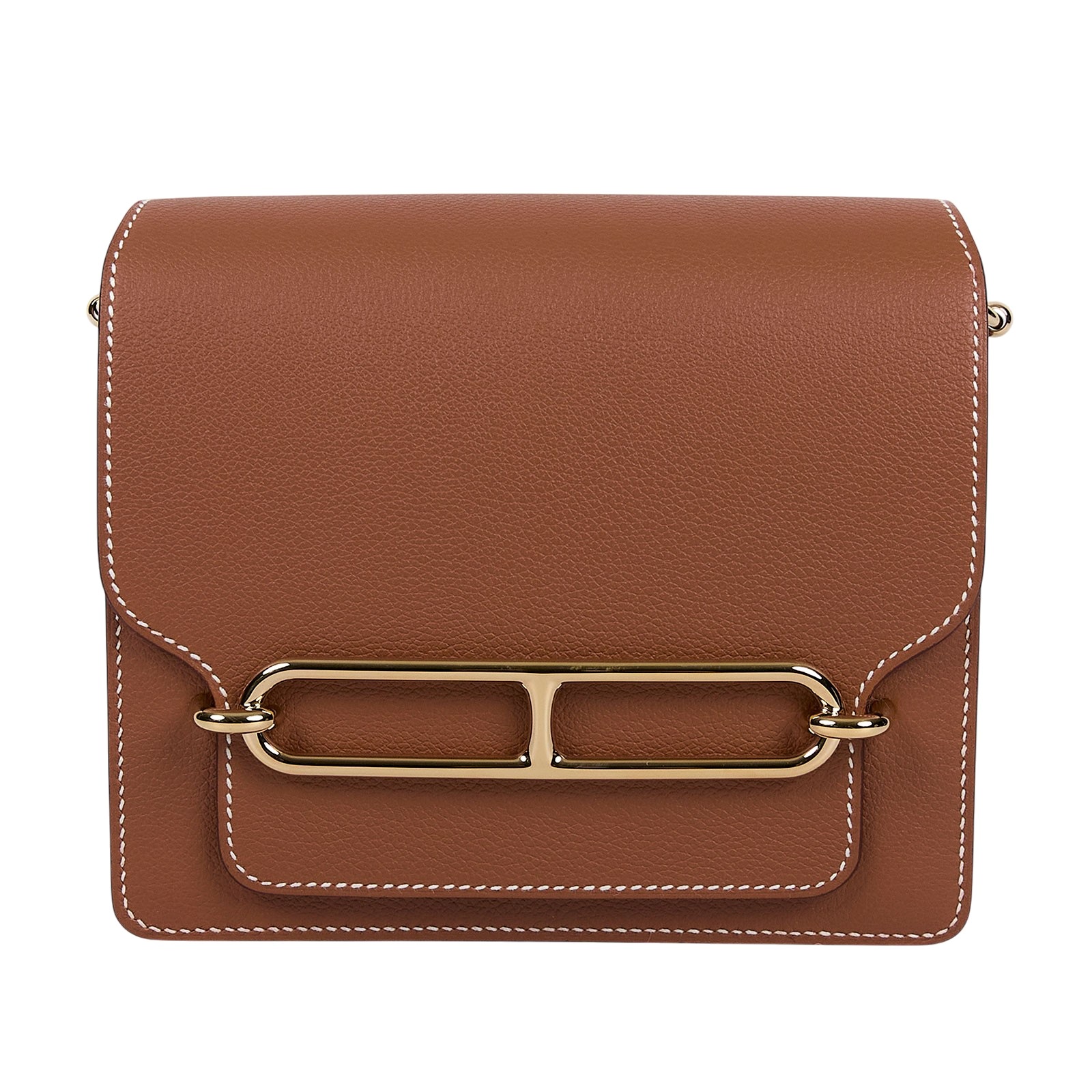 愛馬仕 Hermes Roulis 豬鼻子 斜背包 18 Mini RO18 B HA 801 FA B刻金棕金 ROULIS MINI 原廠盒子/防塵袋2