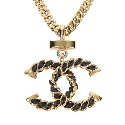 香奈兒 CHANEL 項鍊 ABE737I24 K 金色皮穿鍊項鍊 原廠盒子