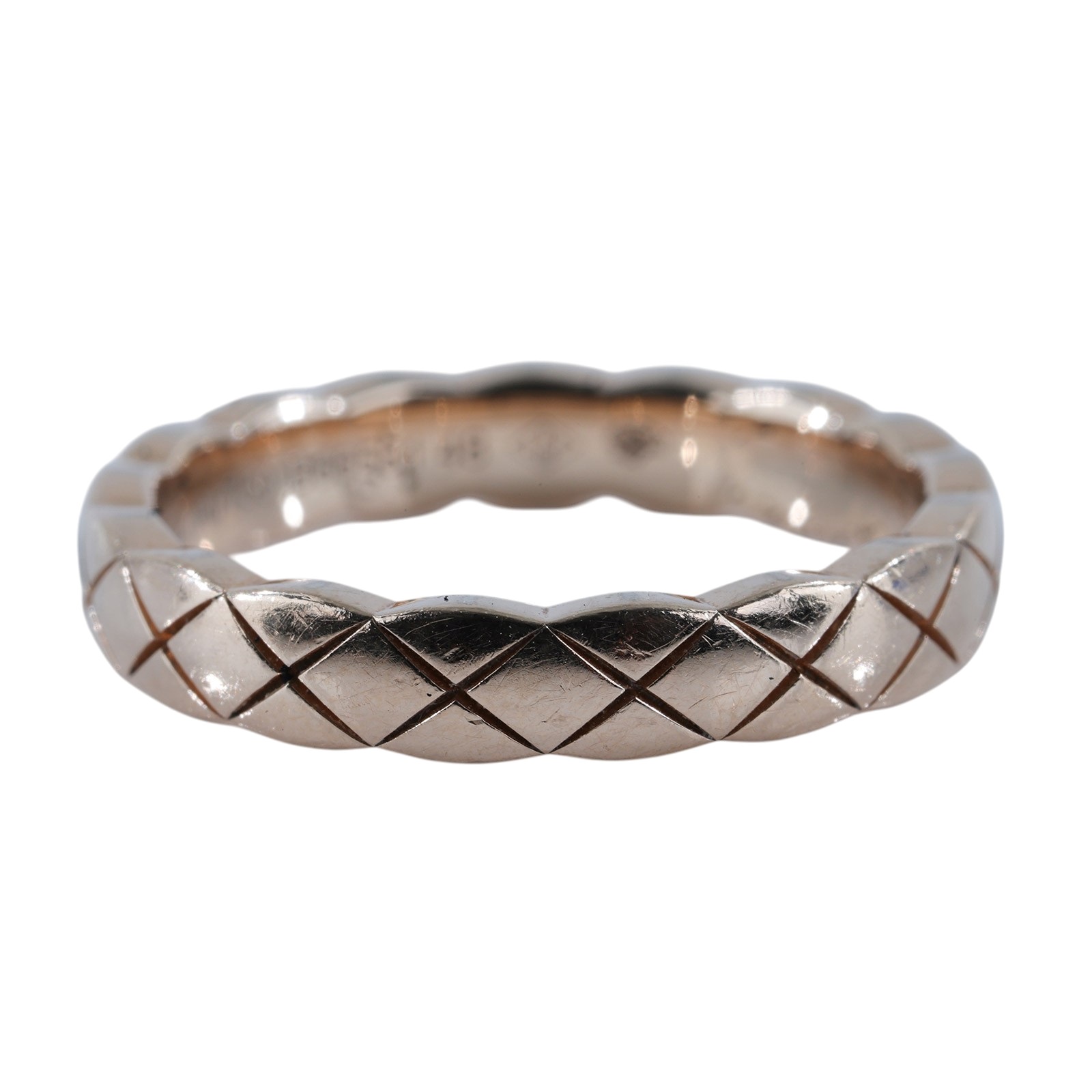 香奈兒 CHANEL Coco Crush 菱格紋圖騰 窄版 戒指 J1178548J11785/B66581 18K米色金COCO CRUSH窄版戒指 #48 原廠盒子/保書