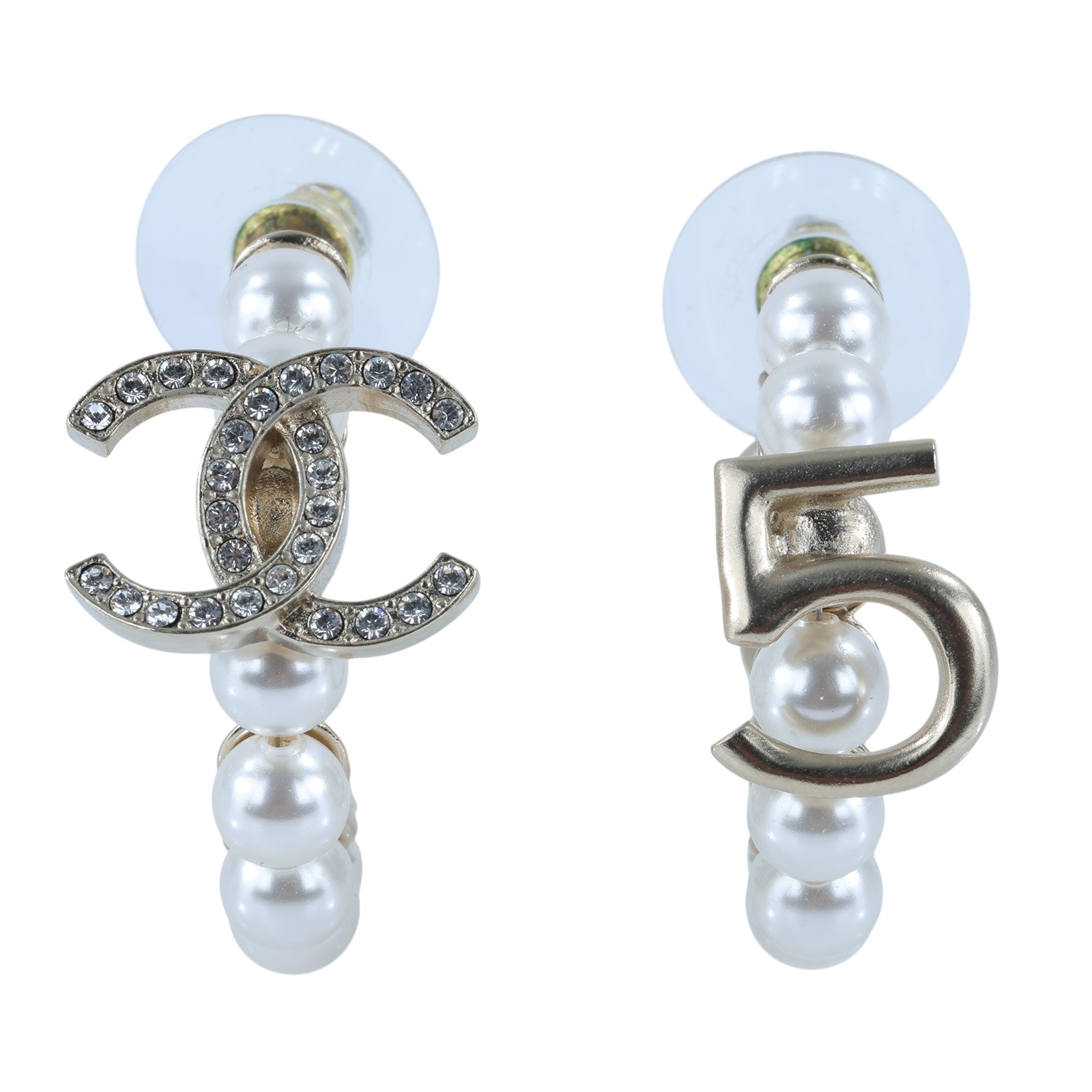 香奈兒 CHANEL 金色 水鑽 珍珠 耳環 A21S 水鑽珍珠耳環 無附屬品