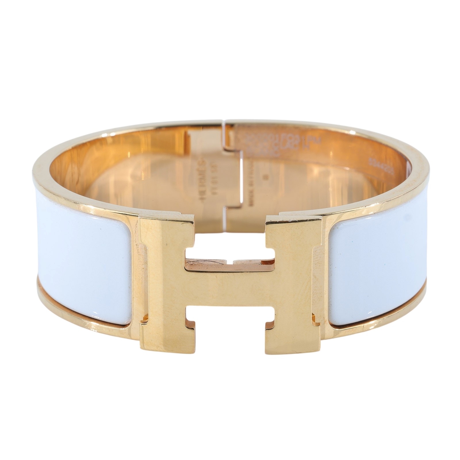 愛馬仕 Hermes Clic H PM 寬版 手環 白色 H300001Fv31GM FI 01 58 白金CLIC H 手環 寬版 PM 無附屬品