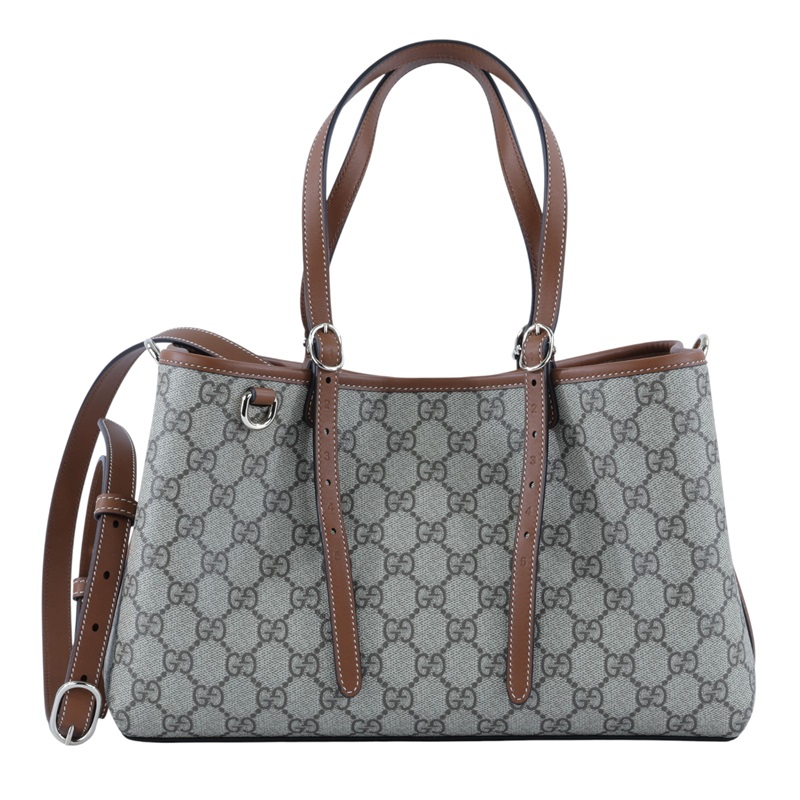 古馳 GUCCI GG Emblem 中型 托特包 815214 FAD6L 焦糖GG紋EMBLEM托特中號 原廠盒子/防塵袋2/購買證明/背帶