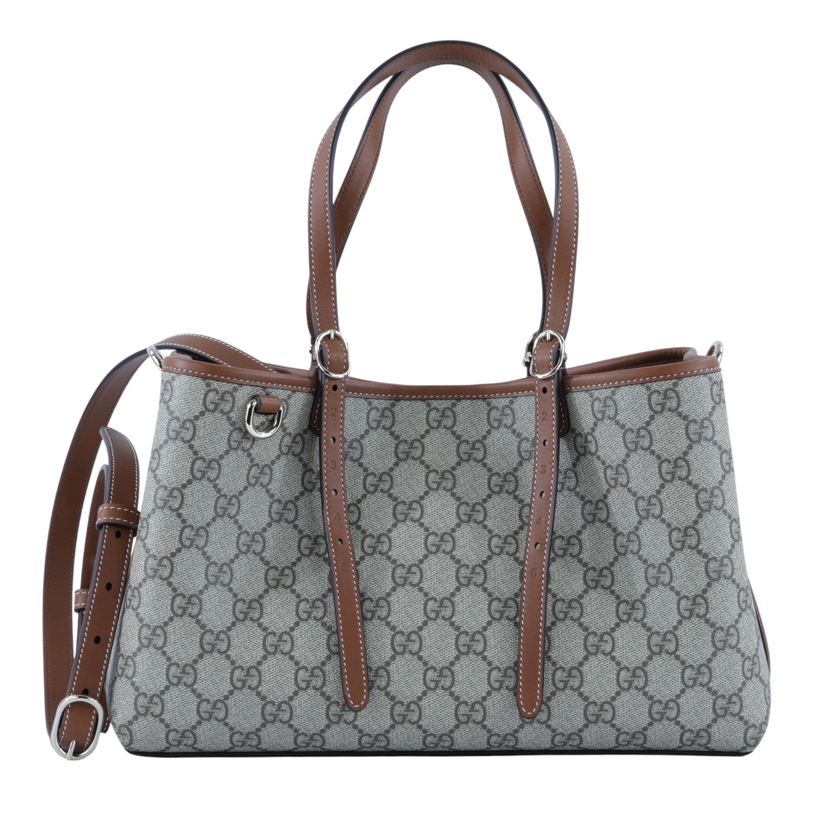 古馳 GUCCI GG Emblem 中型 托特包 815214 FAD6L 焦糖GG紋EMBLEM托特中號 原廠盒子/防塵袋2/購買證明/背帶