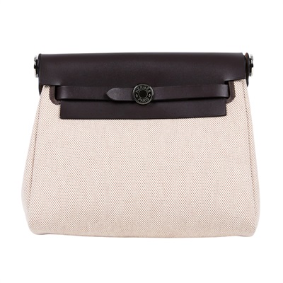 愛馬仕 Hermes Herbag Zip 20 銀色五金 米白 米色 烏木黑色 H085414CKAB / W TS 009 AU  防塵袋/購買證明