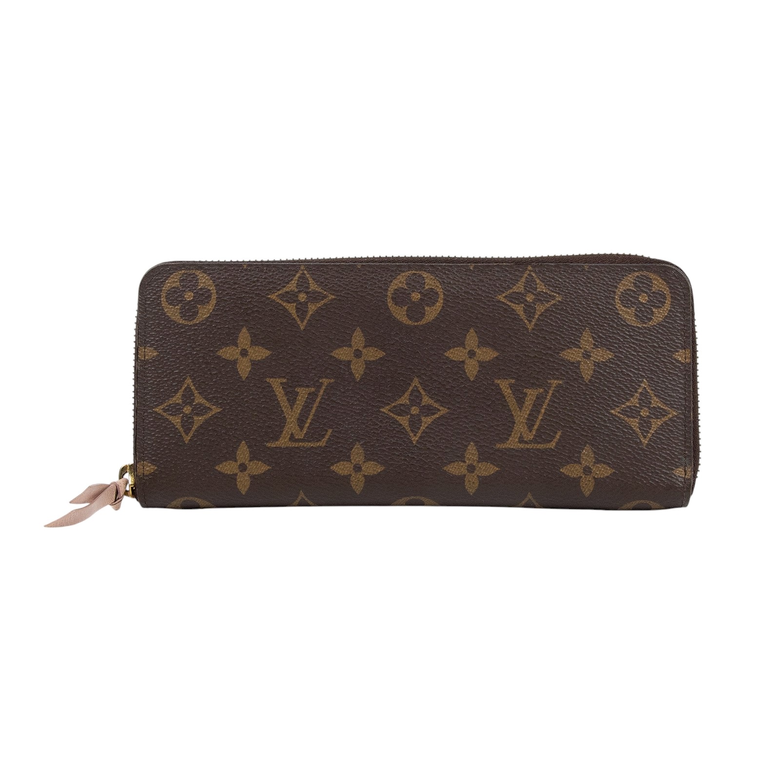 路易威登 LOUIS VUITTON Clémence 錢包 拉鍊 長夾 經典帆布 紫紅色 M60742 晶片款 原花Clémence拉鍊長夾 原廠盒子/防塵袋