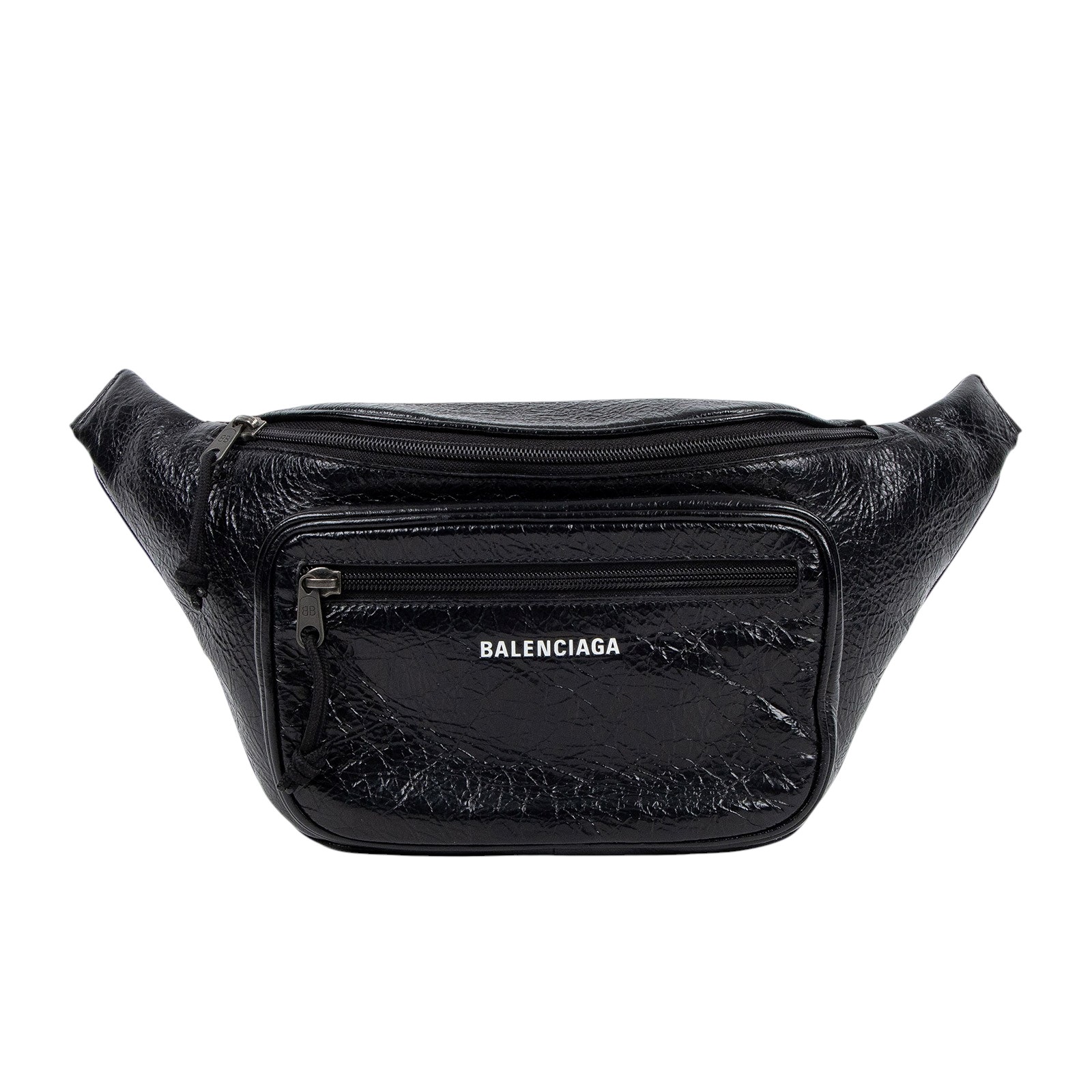 巴黎世家 BALENCIAGA Explorer Arena 腰包 5295501VG87 黑油蠟皮腰包 防塵袋/購買證明