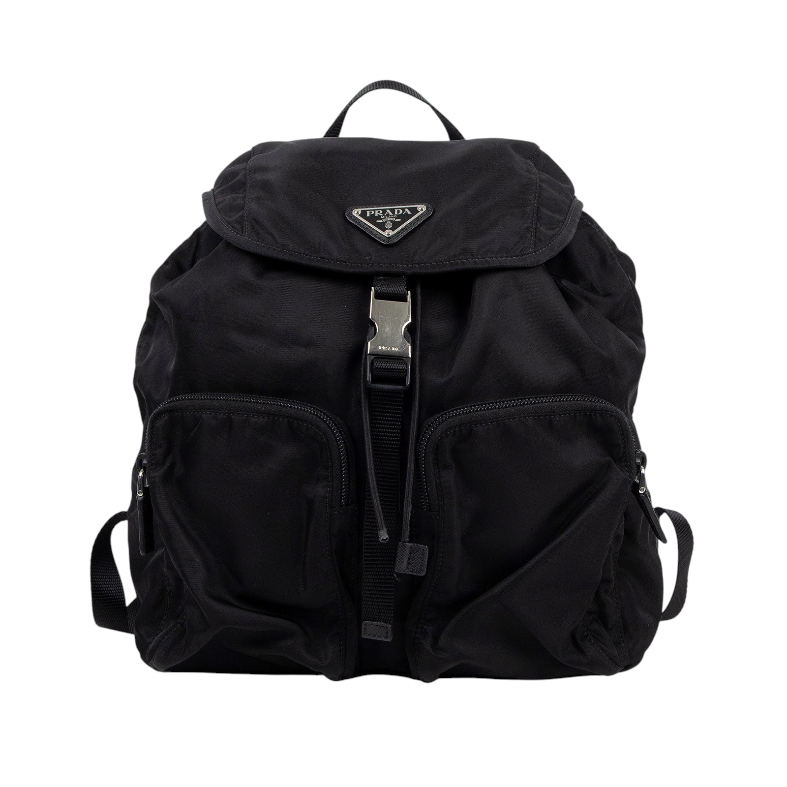 普拉達 PRADA Re-Nylon 後背包 1BZ070_ZOT 黑尼龍後背包 無附屬品