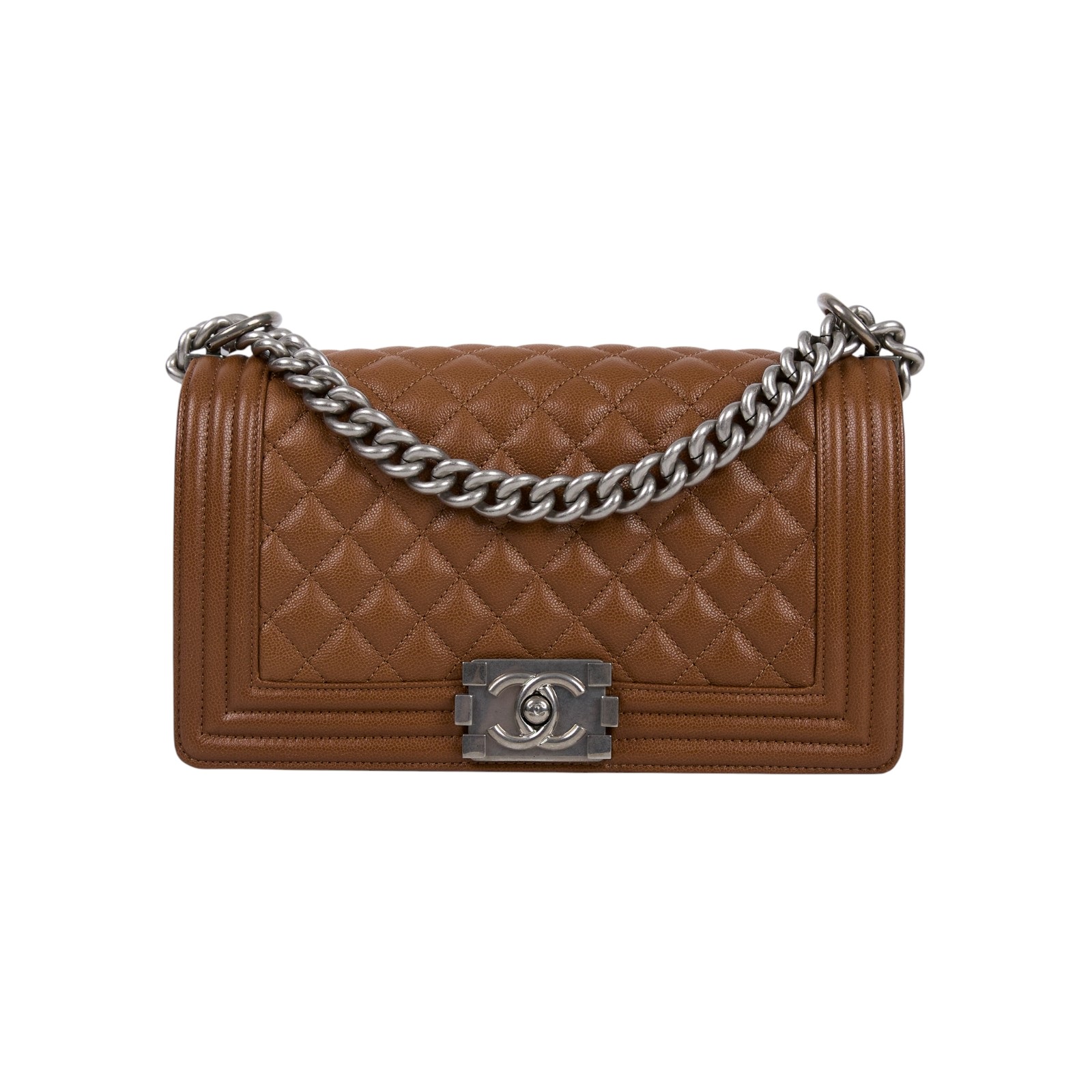 香奈兒 CHANEL Boy 25 口蓋包 A67086 晶片款 深咖荔枝牛BOY25 無附屬品