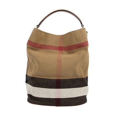 博柏利 BURBERRY The Ashby 格紋 水桶包 39457421 格紋帆布水桶包 防塵袋