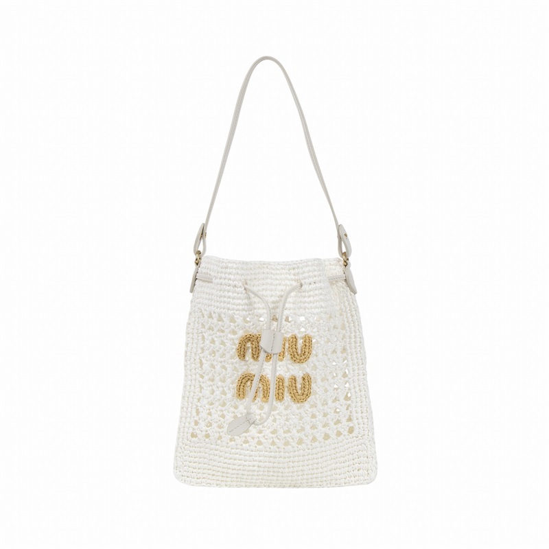 繆繆 MIU MIU 編織迷你包 5ND016_2DO1 白編織手提包 防塵袋/發票