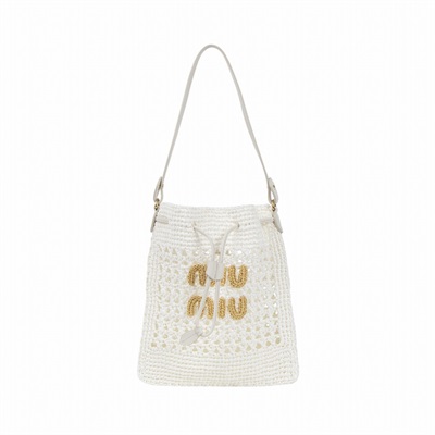 繆繆 MIU MIU 編織迷你包 5ND016_2DO1 白編織手提包 防塵袋/發票