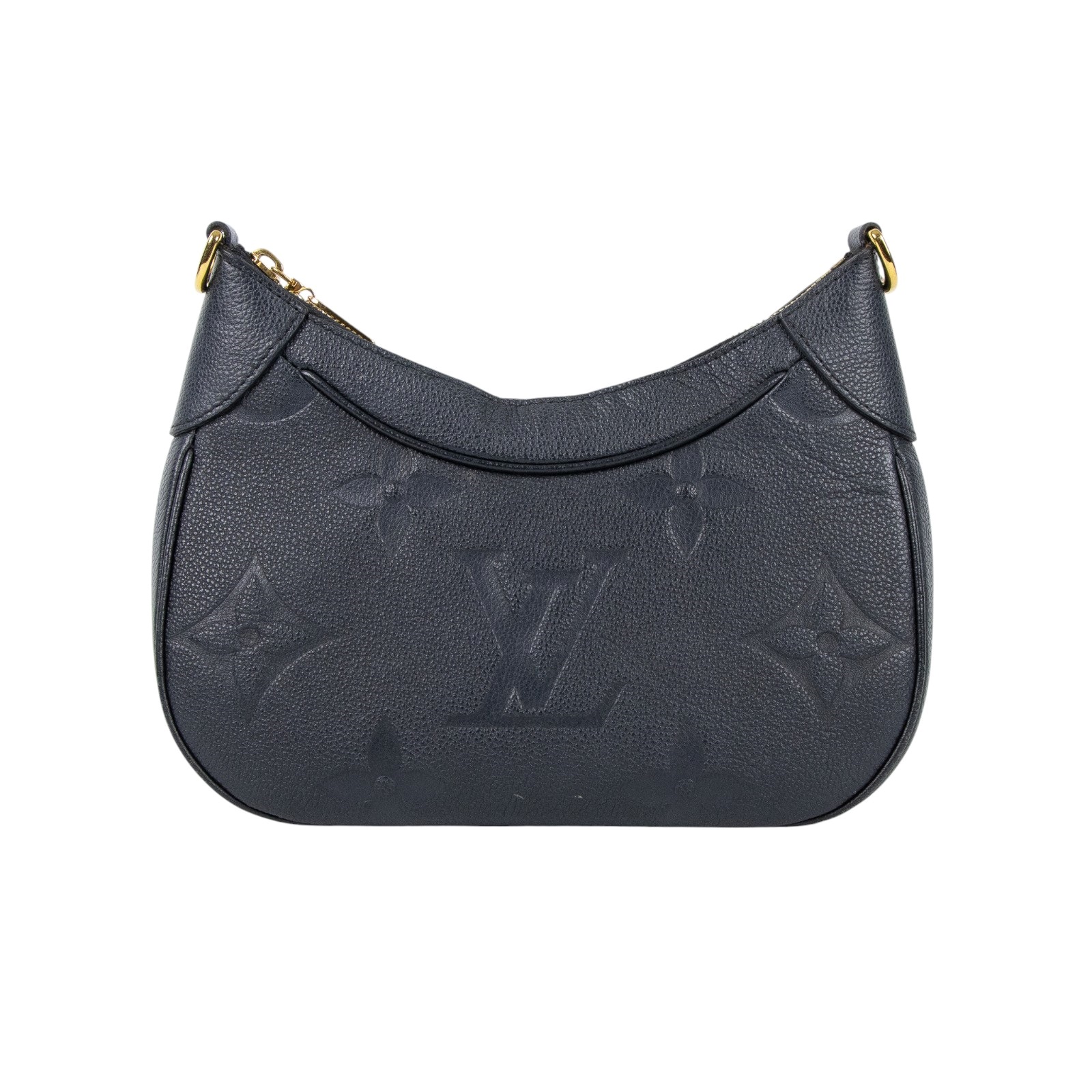 路易威登 LOUIS VUITTON Bagatelle 黑色 牛皮 肩背 斜背包 M46002 晶片款 黑壓紋Bagatelle手提肩背包 背帶/購買證明影本