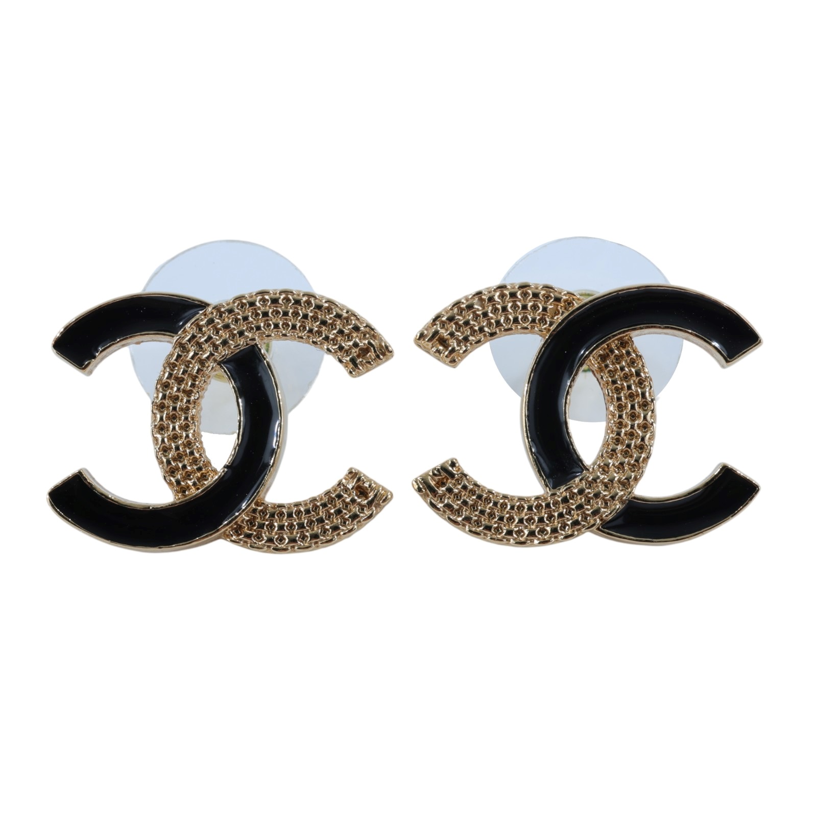 香奈兒 CHANEL 耳釘 ABC944 B16086ABC944/B24 P 黑金琺瑯雙C耳環 原廠盒子/防塵袋/購買證明/發票