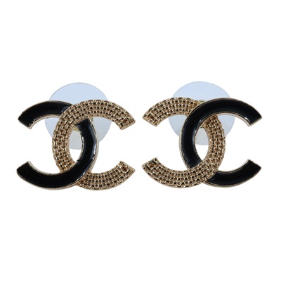 香奈兒 CHANEL 耳釘 ABC944 B16086ABC944/B24 P 黑金琺瑯雙C耳環 原廠盒子/防塵袋/購買證明/發票