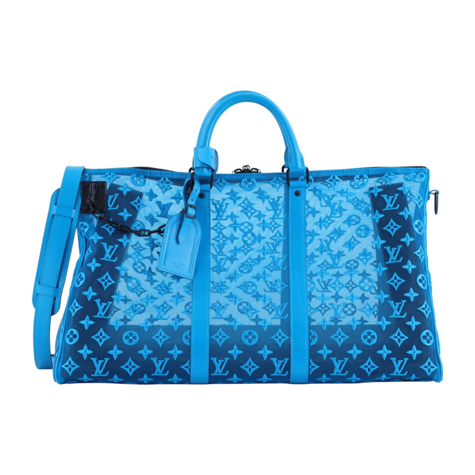 路易威登 LOUIS VUITTON KEEPALL Triangle BANDOULIÈRE 50 旅行袋 M45048 晶片款  防塵袋/背帶/鎖組/吊牌