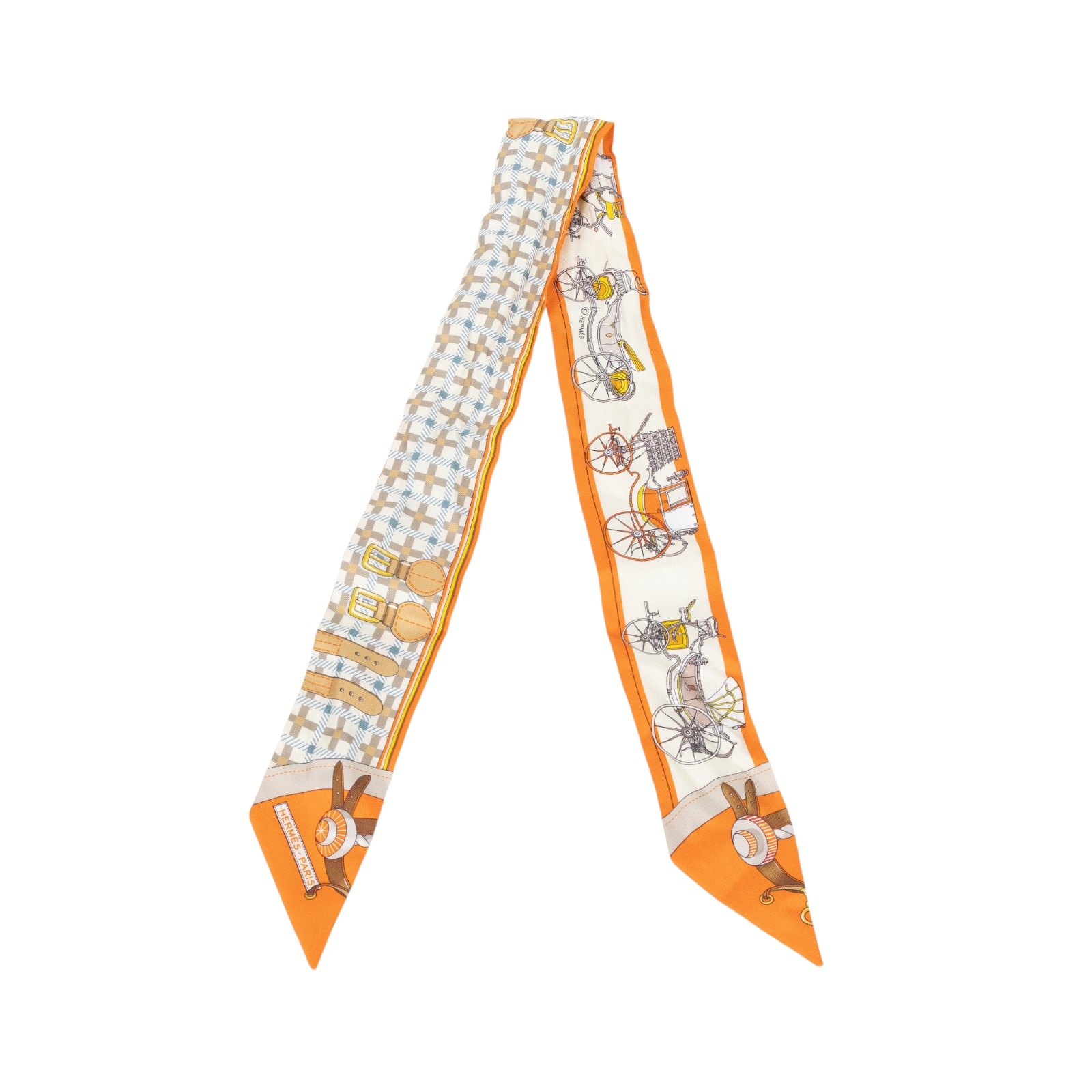 愛馬仕 Hermes Les Voitures Nouvelles Twilly 絲巾 H064108Sv07 H064108S  原廠盒子/購買證明影本