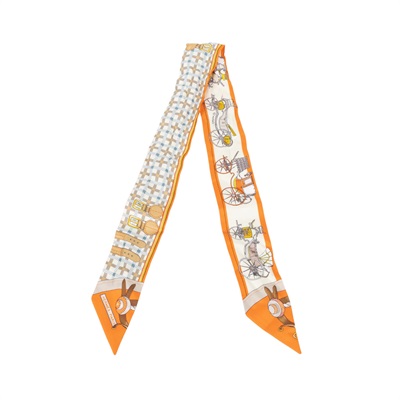 愛馬仕 Hermes Les Voitures Nouvelles Twilly 絲巾 H064108Sv07 H064108S  原廠盒子/購買證明影本