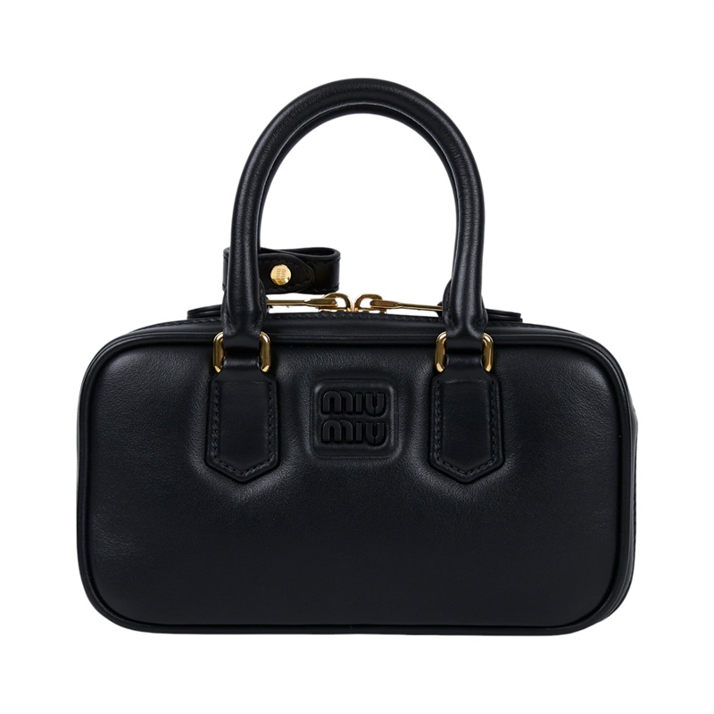 繆繆 MIU MIU Arcadie 皮革 手袋 迷你 5BP088_ACR3 黑金Arcadie手提肩背包MINI 防塵袋/背帶