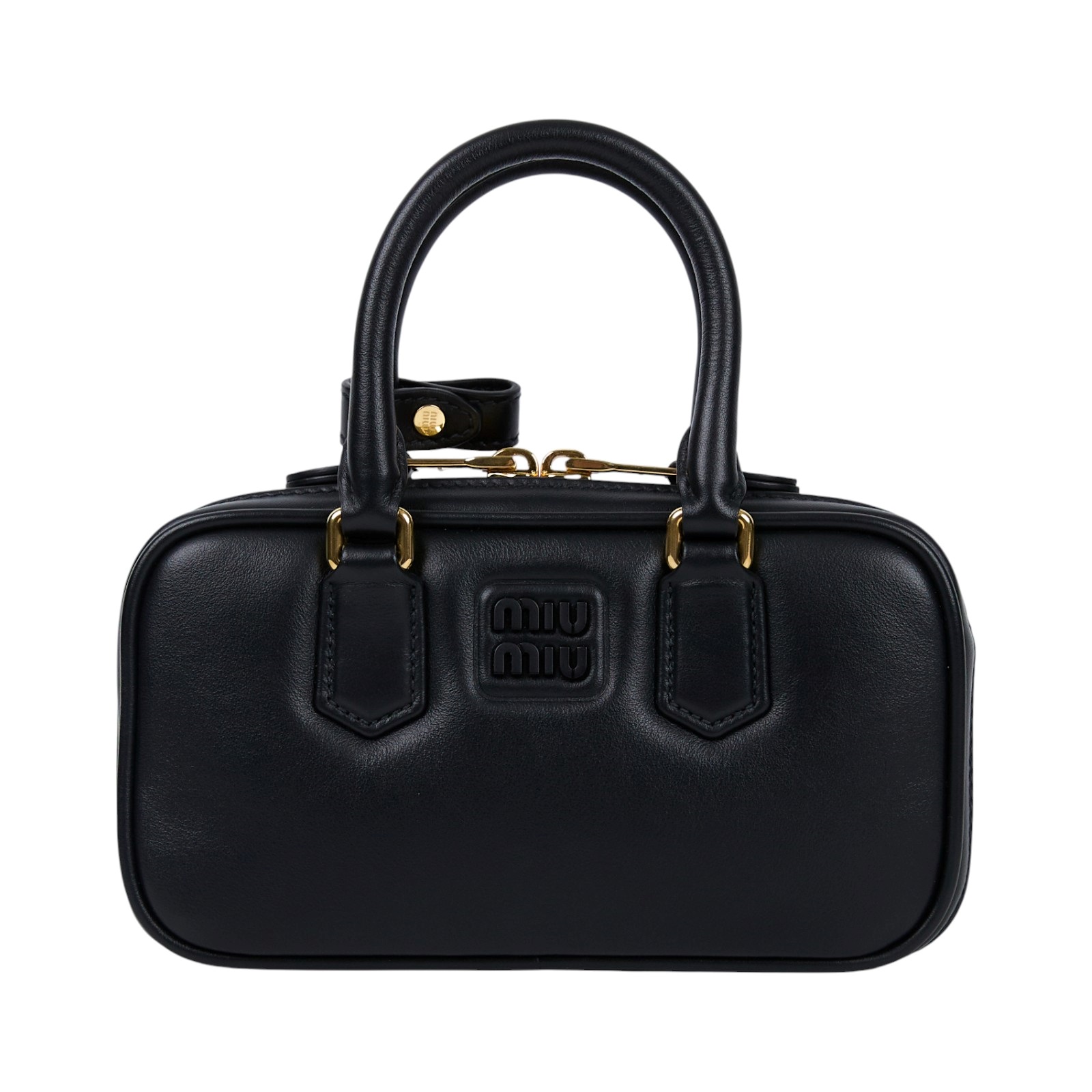 繆繆 MIU MIU Arcadie 皮革 手袋 迷你 5BP088_ACR3 黑金Arcadie手提肩背包MINI 防塵袋/背帶