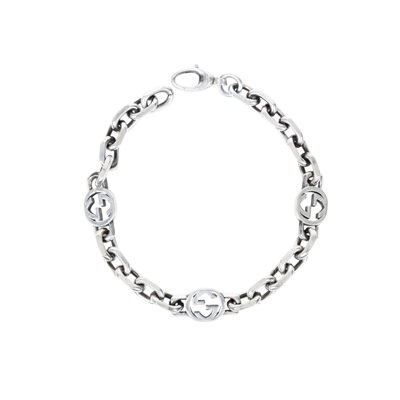 古馳 GUCCI Interlocking G 手鏈 620798 J8400_18 925銀GG手鍊#18 原廠盒子/防塵袋