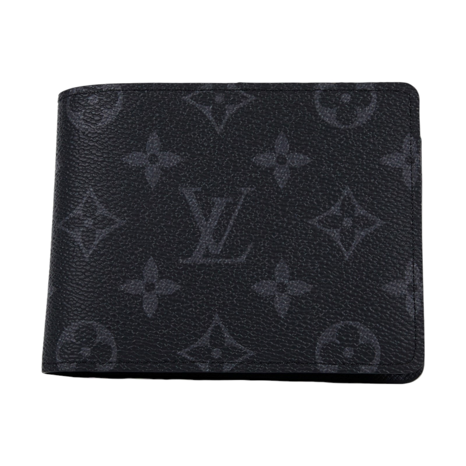 路易威登 LOUIS VUITTON Multiple Eclipse帆布 錢包 短夾 M61695 晶片款 黑原花對折短夾 原廠盒子/防塵袋